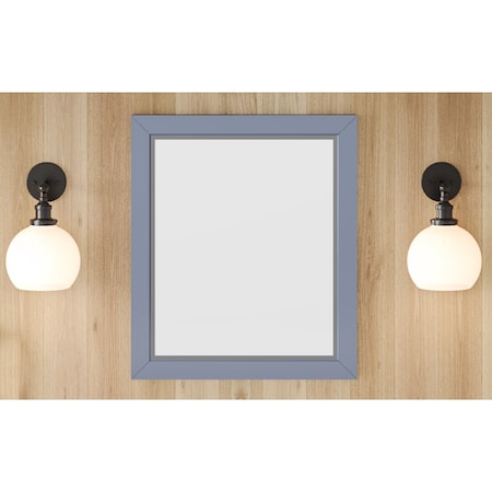 Jeffrey Alexander 25 W X 1In. D X 28In. H Blue Steel Cade Mirror MIR2CAD-24-BS
